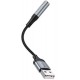 Адаптер Hoco LS36 USB-A to 3.5mm Black - Фото 2