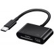 Кардридер 3 in 1 Type-C to USB и SD/TF Card Black