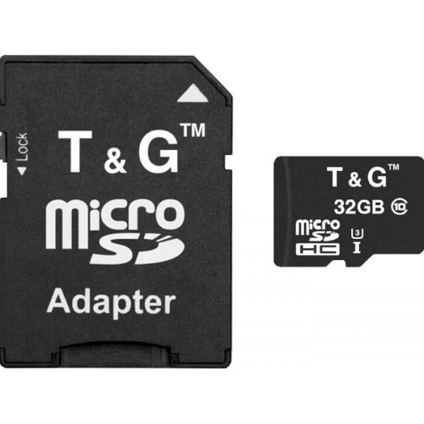 Карта пам'яті T&G microSDHC 32GB UHS-I U3 Class 10 + SD-adapter (TG-32GBSD10U1-01)