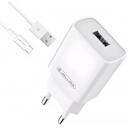 Мережевий зарядний пристрій Jellico C7 USB 22.5W + cable Type-C White