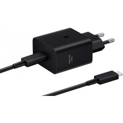 Мережевий зарядний пристрій Samsung Compact Power Adapter 45W Type-C + cable Type-C Black (EP-T4511XBEGEU)