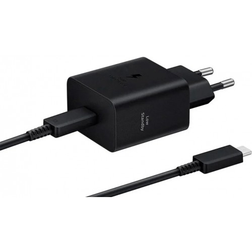 Мережевий зарядний пристрій Samsung Compact Power Adapter 45W Type-C + cable Type-C Black (EP-T4511XBEGEU)
