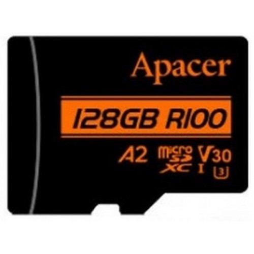 Карта памяти Apacer microSDXC 128GB UHS-I/U3 Class 10 + SD адаптер (AP128GMCSX10U8-R)