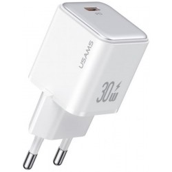 Мережевий зарядний пристрій Usams US-CC186 single USB-C PD3.0 30W 3A White