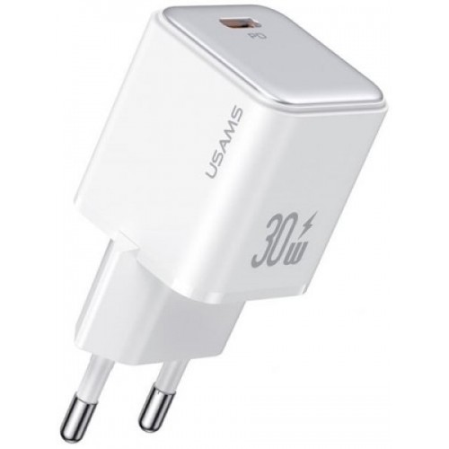 Сетевое зарядное устройство Usams US-CC186 single USB-C PD3.0 30W 3A White