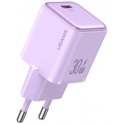 Мережевий зарядний пристрій Usams US-CC186 single USB-C PD3.0 30W 3A Purple