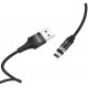 Кабель Hoco U76 Fresh USB to Lightning magnetic Black - Фото 3