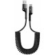 Кабель ArmorStandart AR17 Spiral USB to Type-C 2.4A 1m Black (ARM75390) - Фото 1
