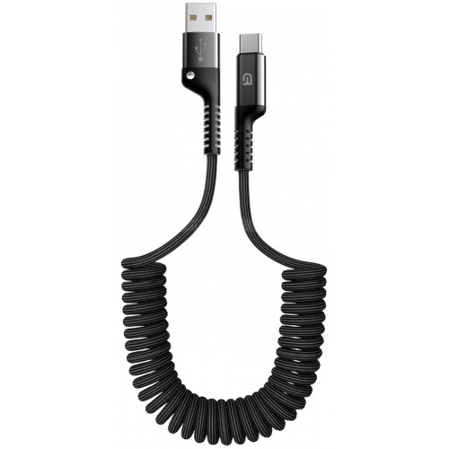 Кабель ArmorStandart AR17 Spiral USB to Type-C 2.4A 1m Black (ARM75390)