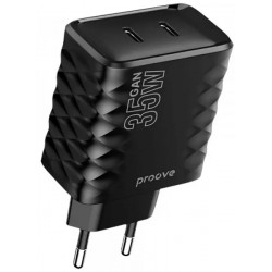 Мережевий зарядний пристрій Proove Speed Surge Gan 35W (Type-C + Type-C) Black (WCSS30020001)