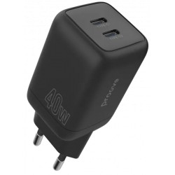 Сетевое зарядное устройство Proove Silicone Power 40W (Type-C + Type-C) Black (WCSP4020001)