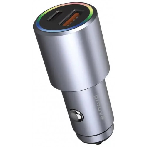 Автомобильное зарядное устройство Proove Double Energy Plus 53W (USB + Type-C) Metal Gray (ACDE53110004)