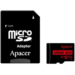 Карта памяти Apacer microSDHC 128GB UHS-I Class 10 + SD-адаптер (AP128GMCSX10UB-R)