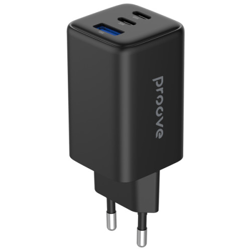 Мережевий зарядний пристрій Proove Pocket GaN 65W (2Type-C + USB) Black (WCPG65121201)