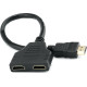 Кабель Atcom HDMI - 2xHDMI 0.1м Black (10901) - Фото 1