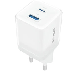 Сетевое зарядное устройство Proove Pure GaN Plus 30W (Type-C + USB) White (WCPU30111202)
