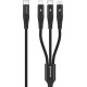 Кабель Proove Hydra 3 in 1 Type-C to Type-C + Micro USB + Lightning 1m Black (CCHY15012101)