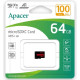 Карта памяти Apacer microSDXC 64GB UHS-1 Class 10 (AP64GMCSX10UB-RA) - Фото 1