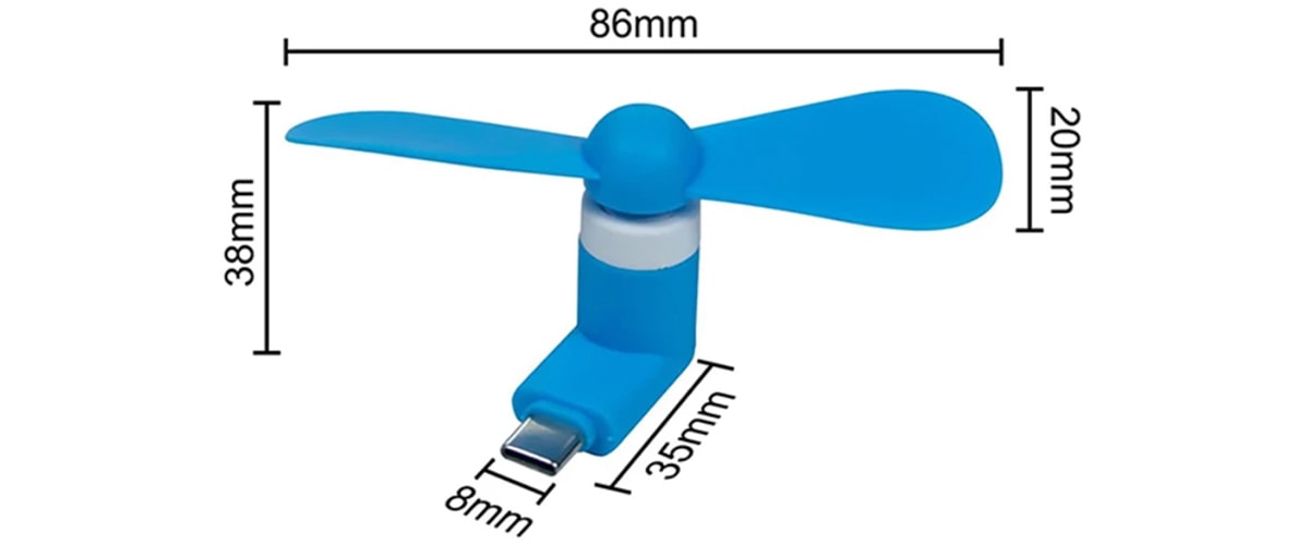 Габариты портативного вентилятора