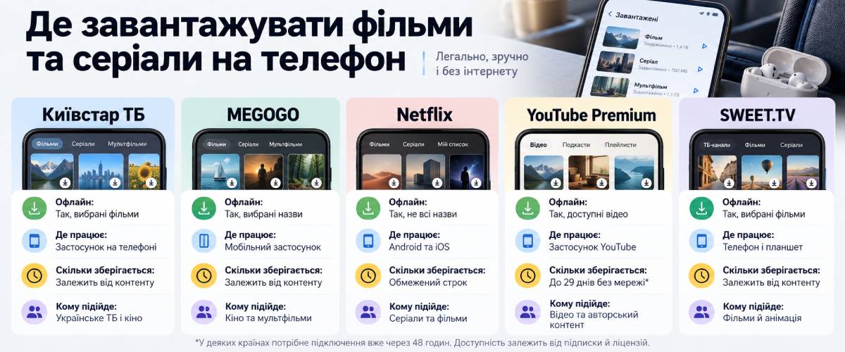 Де завантажувати фільми для офлайн-перегляду