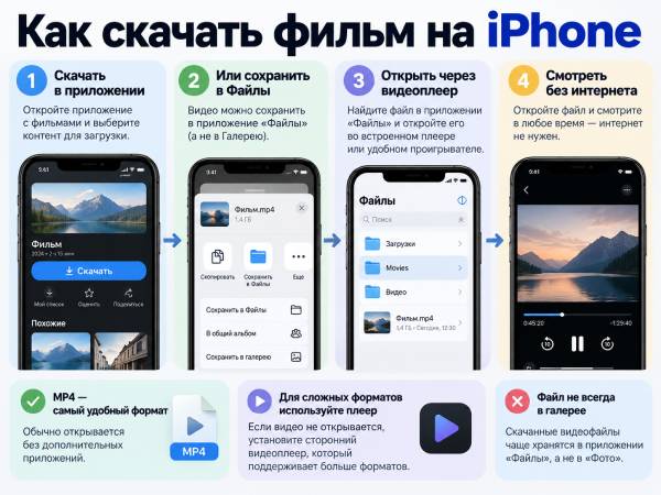 Как скачать фильм на iPhone
