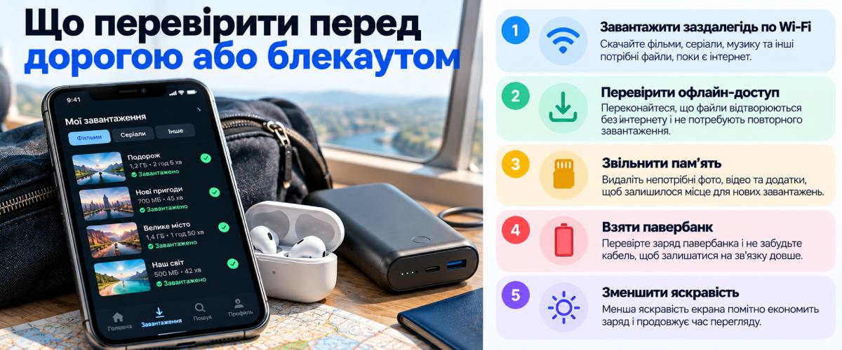 Що перевірити перед блекаутом для офлайн-перегляду
