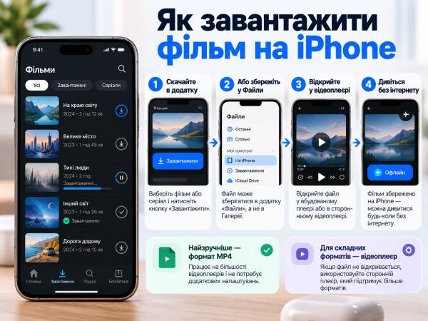 Як завантажити фільм на iPhone