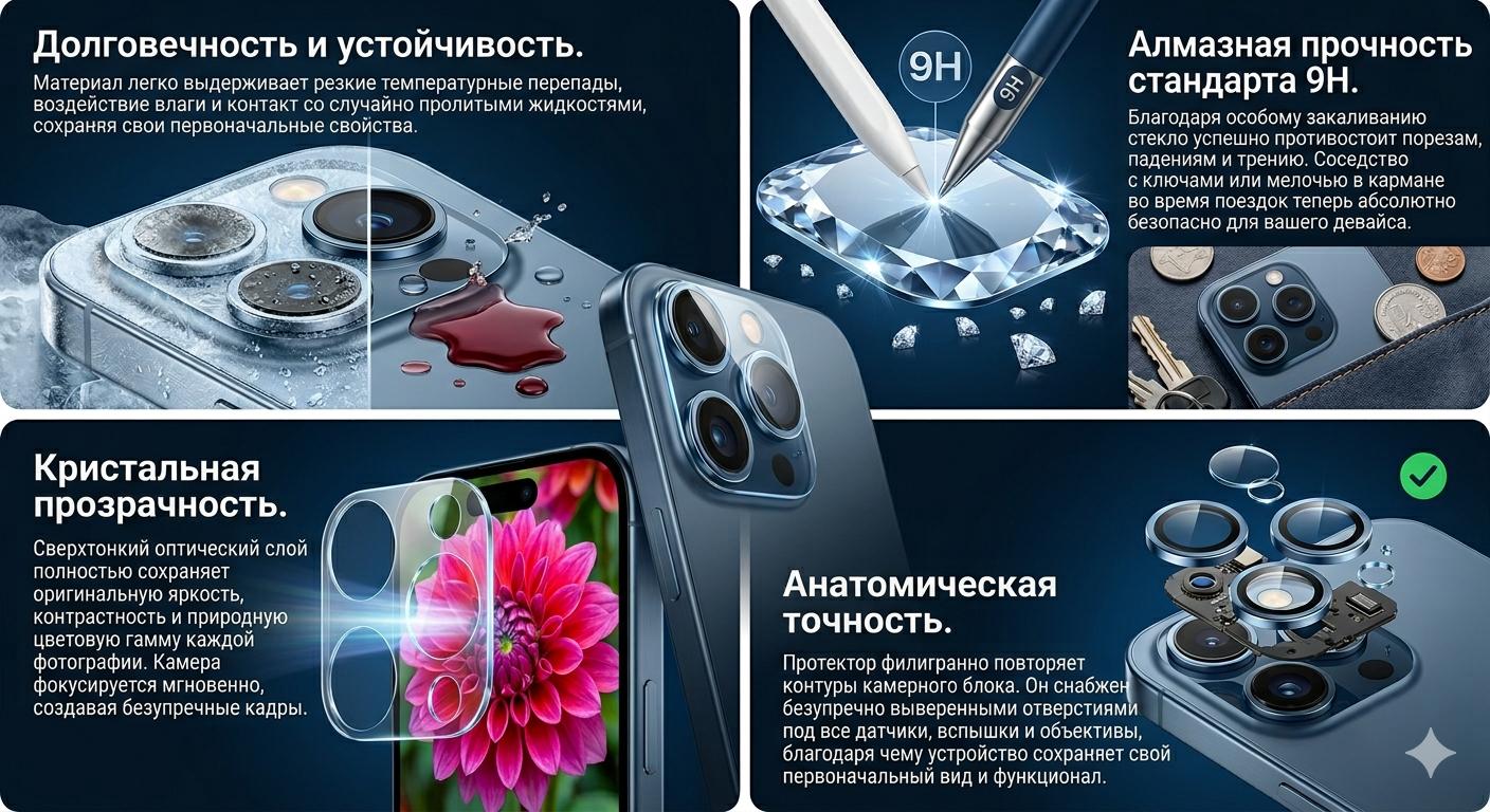 Защитное стекло на камеру iPhone 17 Pro