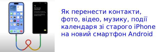 Як перенести дані з iPhone на смартфон Android