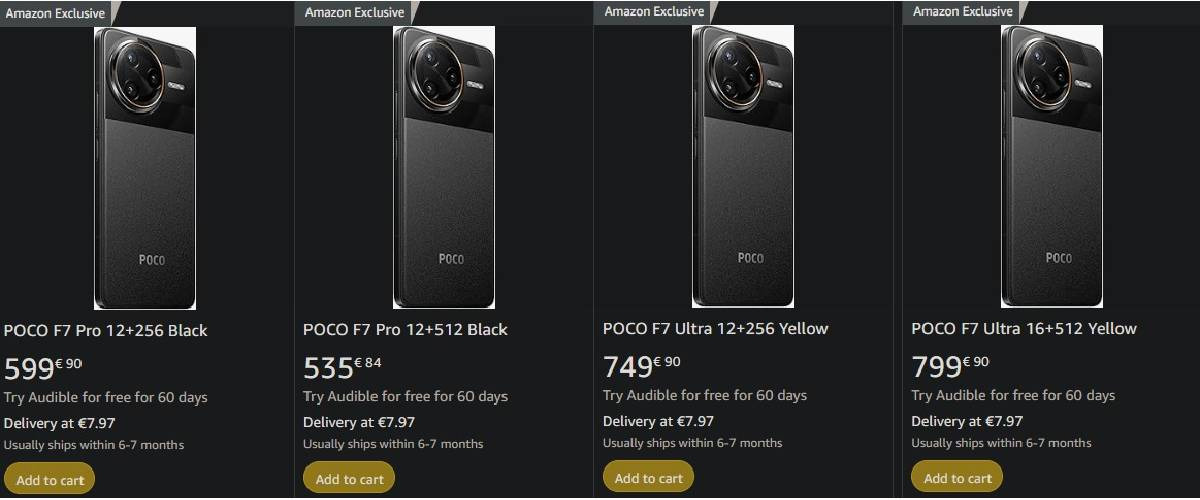 Опубліковані європейські ціни смартфонів POCO F7 Pro і POCO F7 Ultra